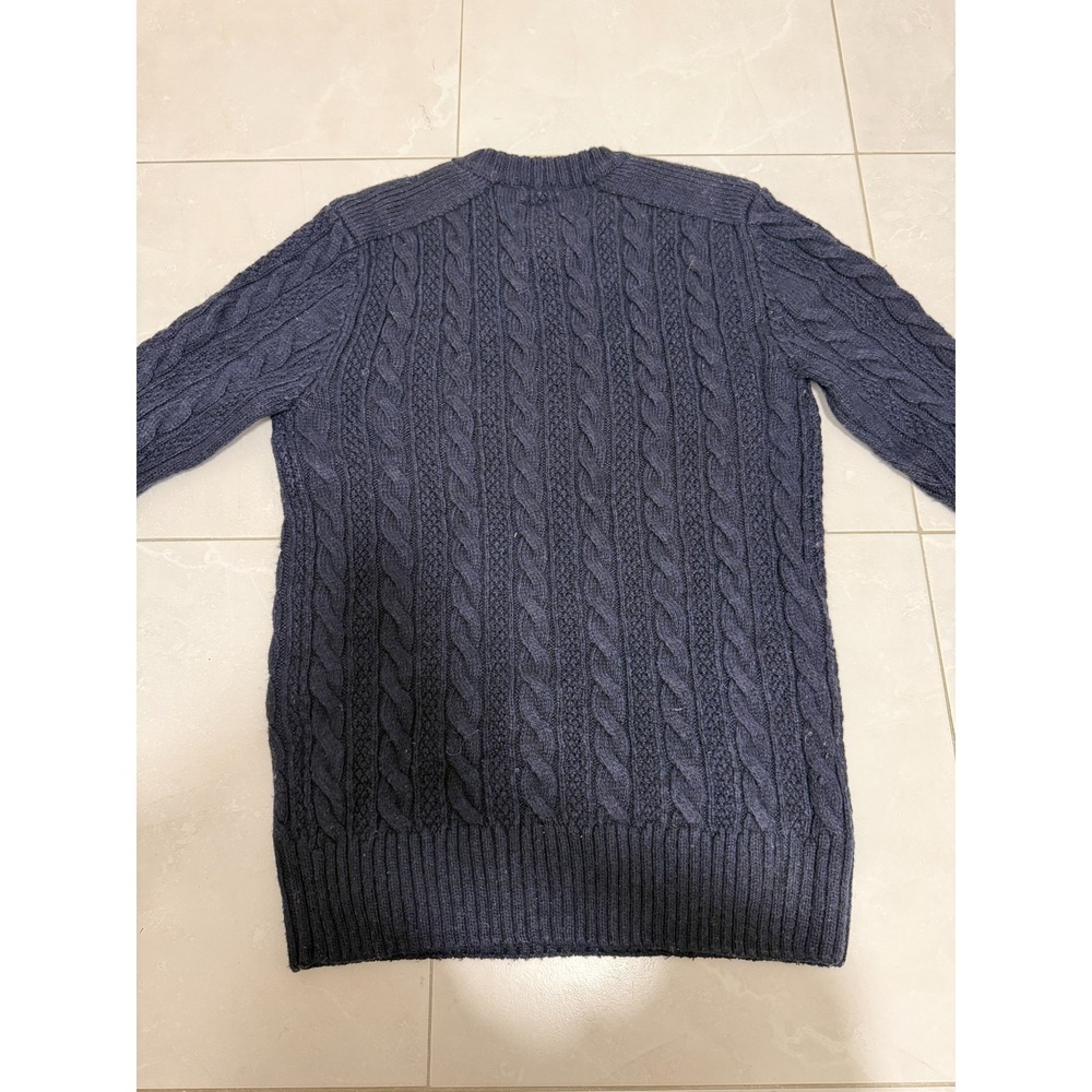 Superdry Men's Navy Cable Knit Crewneck Sweater Size Large AS IS